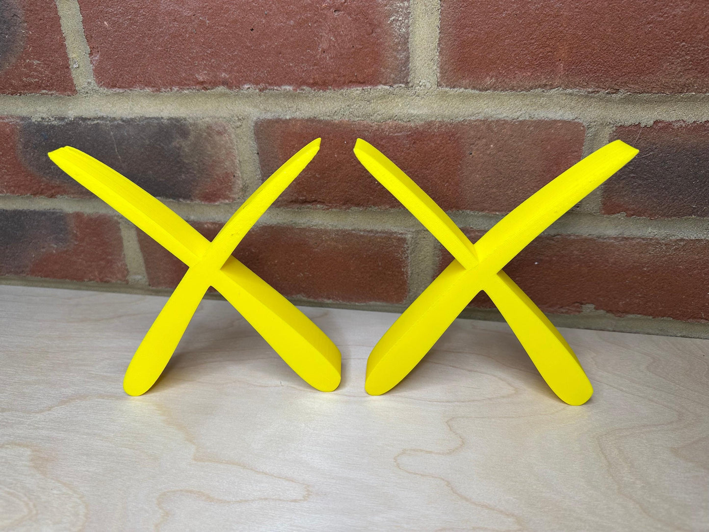 KAWS-Inspired Yellow X-Eyes Sculpture, Modern Art Decor for Collectors, Bold Minimalist Design, Eye-Catching Desk or Shelf Ornament